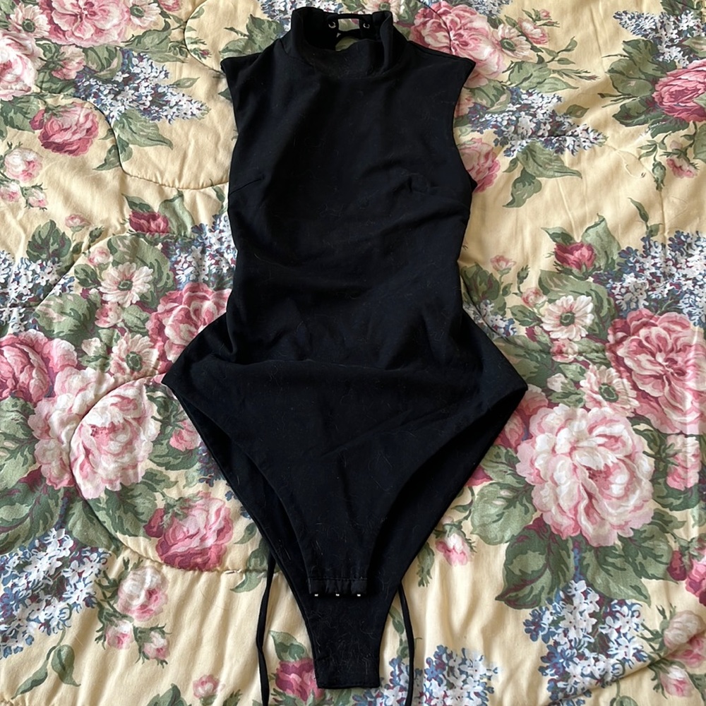 I.AM.GIA turtleneck bodysuit with corset back